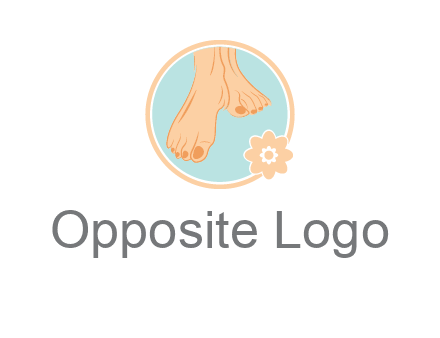 manicured feet and flower in circle spa logo