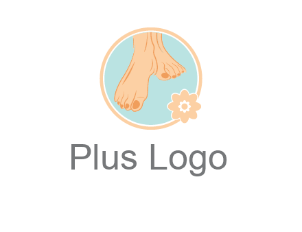manicured feet and flower in circle spa logo