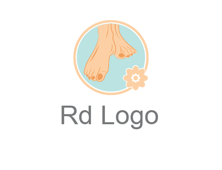 manicured feet and flower in circle spa logo
