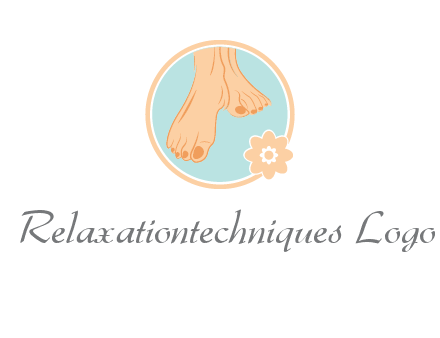 manicured feet and flower in circle spa logo