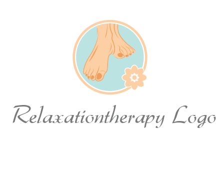 manicured feet and flower in circle spa logo