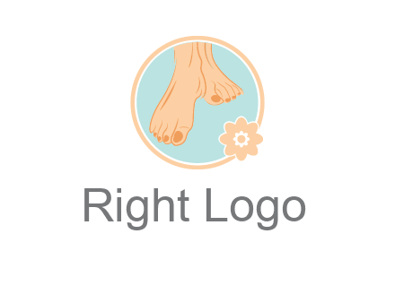 manicured feet and flower in circle spa logo