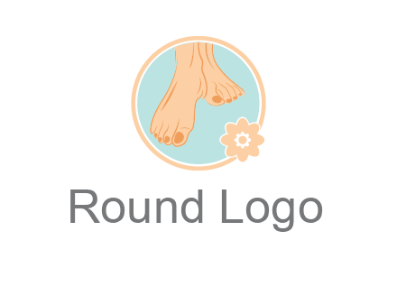 manicured feet and flower in circle spa logo