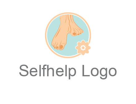 manicured feet and flower in circle spa logo