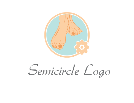 manicured feet and flower in circle spa logo
