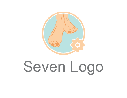 manicured feet and flower in circle spa logo