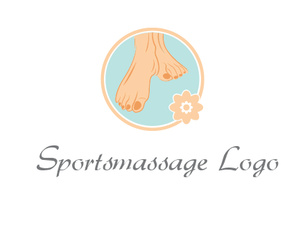 manicured feet and flower in circle spa logo