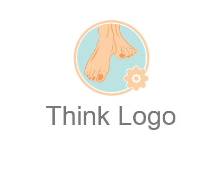 manicured feet and flower in circle spa logo