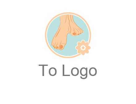 manicured feet and flower in circle spa logo
