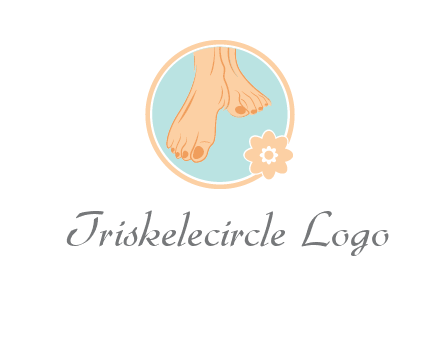 manicured feet and flower in circle spa logo
