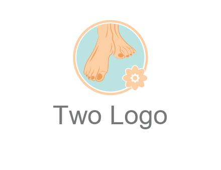 manicured feet and flower in circle spa logo