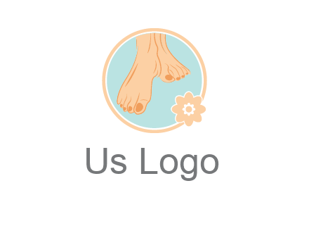 manicured feet and flower in circle spa logo
