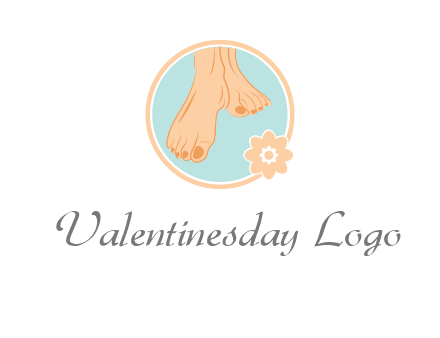 manicured feet and flower in circle spa logo