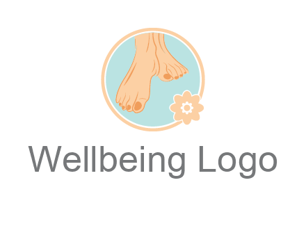 manicured feet and flower in circle spa logo