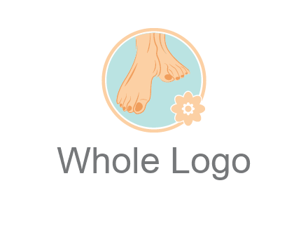 manicured feet and flower in circle spa logo
