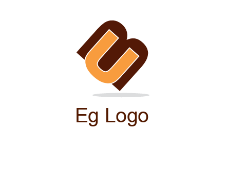 letter U in letter M forming letter B