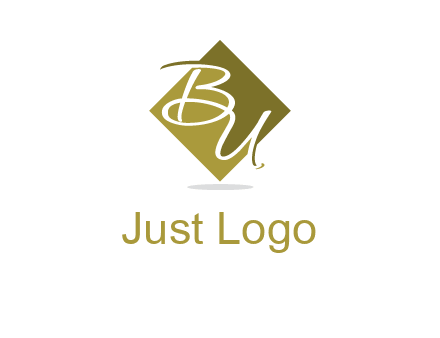 Letters B and U are in a rhombus shape logo