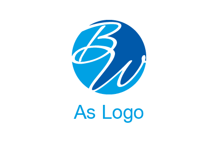 Letters B and W inside circle logo