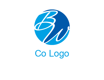 Letters B and W inside circle logo