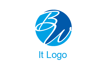 Letters B and W inside circle logo