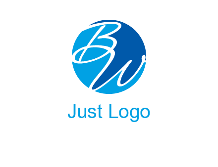 Letters B and W inside circle logo