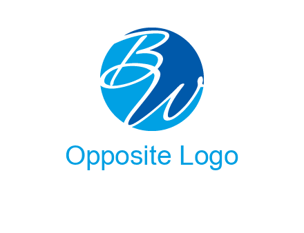 Letters B and W inside circle logo