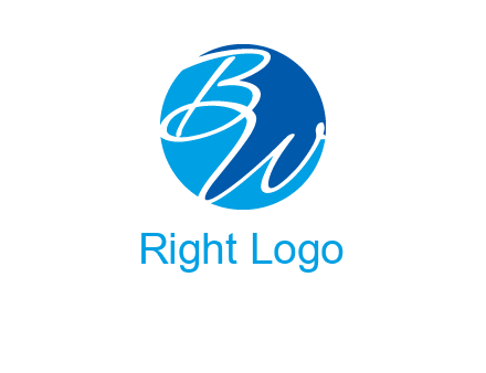 Letters B and W inside circle logo