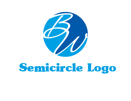 Letters B and W inside circle logo
