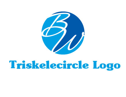 Letters B and W inside circle logo