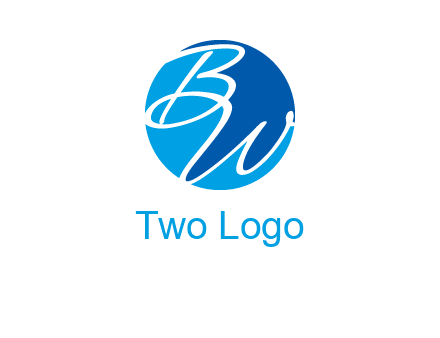 Letters B and W inside circle logo