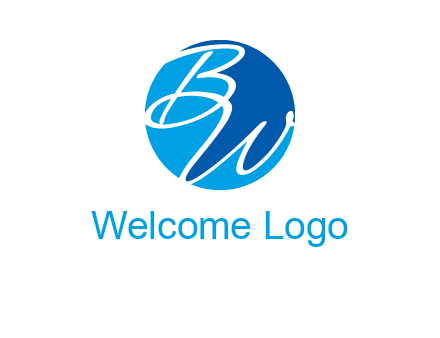 Letters B and W inside circle logo