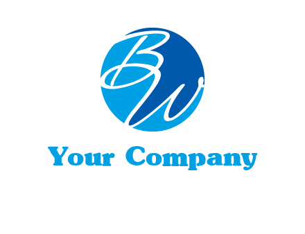 Letters B and W inside circle logo