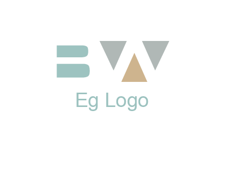 geometric shapes forming letter B and letter W