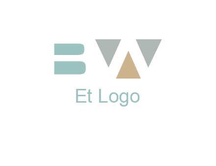 geometric shapes forming letter B and letter W