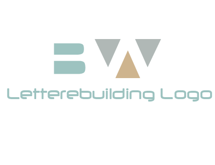 geometric shapes forming letter B and letter W