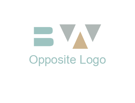 geometric shapes forming letter B and letter W