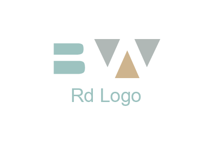 geometric shapes forming letter B and letter W