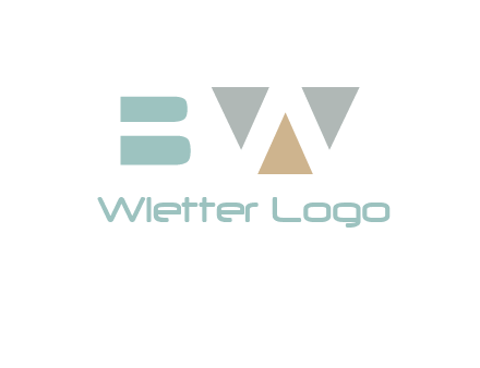 geometric shapes forming letter B and letter W