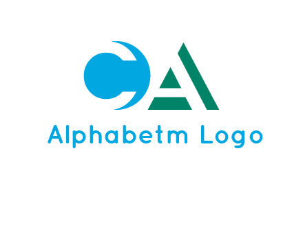 negative spacing letter C and letter A in geometric shapes