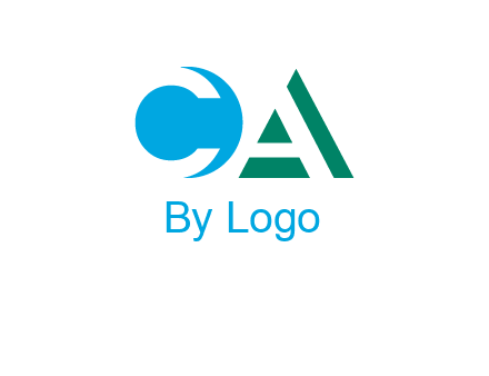 negative spacing letter C and letter A in geometric shapes