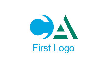 negative spacing letter C and letter A in geometric shapes