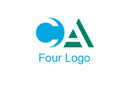 negative spacing letter C and letter A in geometric shapes
