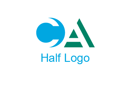negative spacing letter C and letter A in geometric shapes