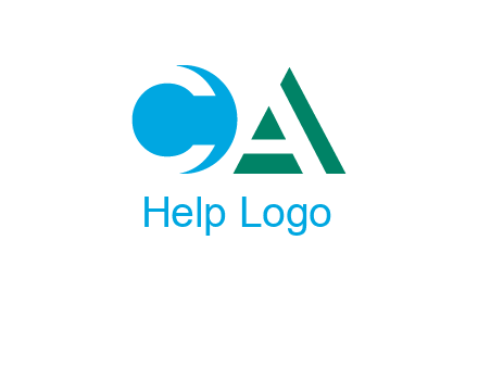 negative spacing letter C and letter A in geometric shapes