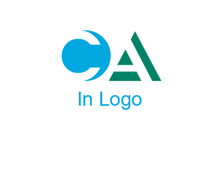 negative spacing letter C and letter A in geometric shapes