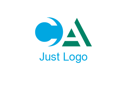 negative spacing letter C and letter A in geometric shapes