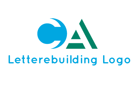 negative spacing letter C and letter A in geometric shapes