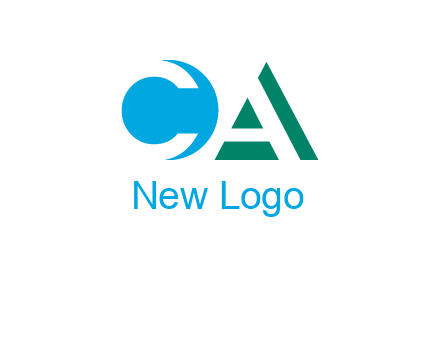 negative spacing letter C and letter A in geometric shapes
