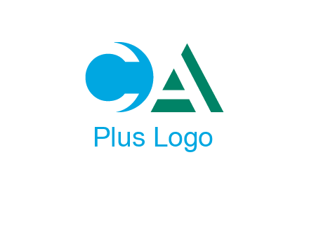 negative spacing letter C and letter A in geometric shapes