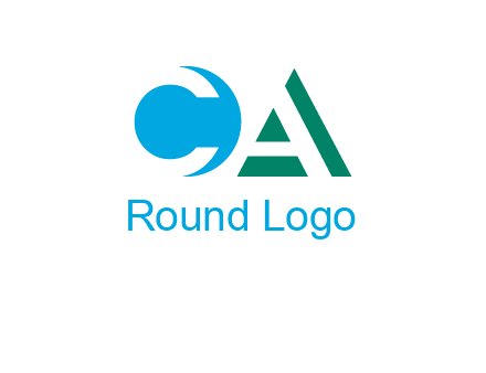 negative spacing letter C and letter A in geometric shapes